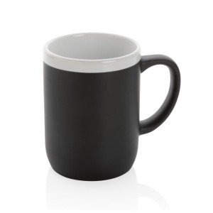 Keramiktasse mit weißem Rand, weiß - Reklamnepredmety