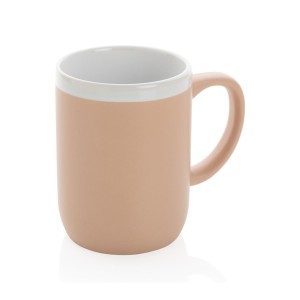 Keramiktasse mit weißem Rand, weiß - Reklamnepredmety