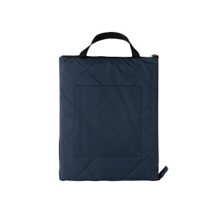 Impact Aware™ RPET faltbare, gesteppte Picknickdecke, navy b - Reklamnepredmety