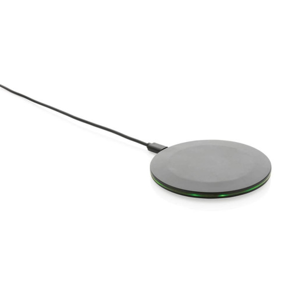 15W-Wireless-Fast-Charger aus recyceltem RCS-Kunststoff, wei