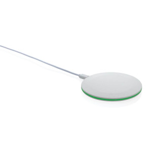 15W-Wireless-Fast-Charger aus recyceltem RCS-Kunststoff, wei - Reklamnepredmety