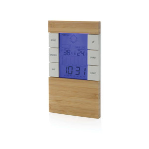 Utah Wetterstation aus RCS rKunststoff & FSC®Bambus, braun - Reklamnepredmety