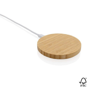 15W FSC®-Bambus Wireless Charger, braun - Reklamnepredmety