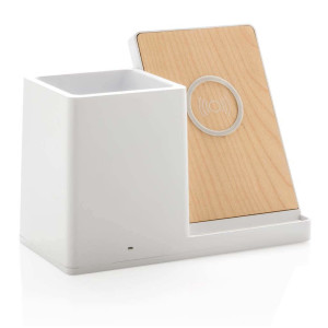 Ontario 10W Wireless Charger aus FSC® und RCS Kunststoff, weiß - Reklamnepredmety