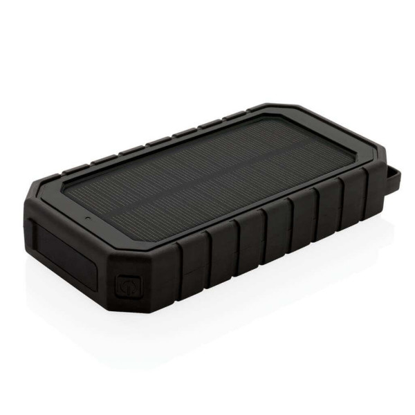10.000 mAh Solar-Powerbank mit 10W Wireless aus RCS Plastik, schwarz