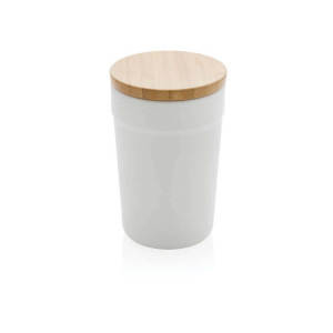 GRS rPP-Becher mit FSC®-Bambusdeckel, grün - Reklamnepredmety