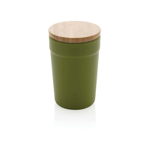GRS rPP-Becher mit FSC®-Bambusdeckel, grün
