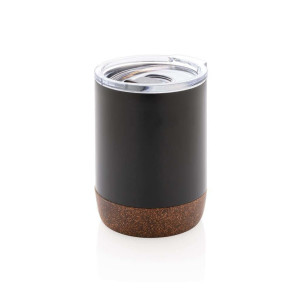 Kleine Vakuum-Kaffeetasse aus RCS rSteel & Kork, blau - Reklamnepredmety