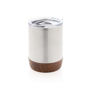 Kleine Vakuum-Kaffeetasse aus RCS rSteel & Kork, blau - Reklamnepredmety