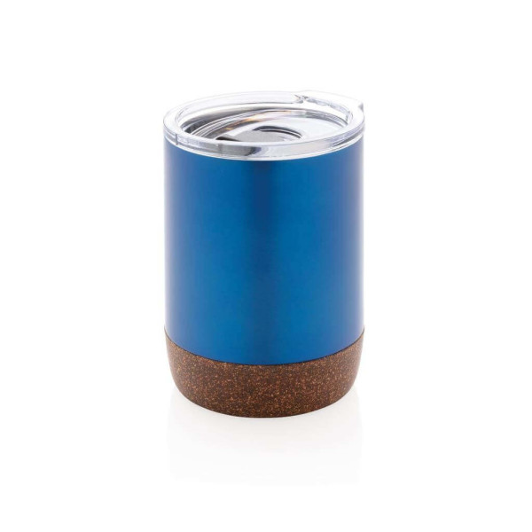 Kleine Vakuum-Kaffeetasse aus RCS rSteel & Kork, blau