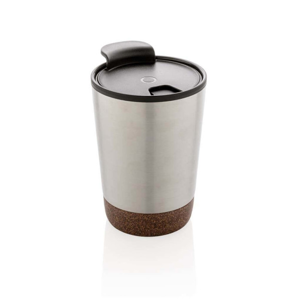 GRS rPP Edelstahl-Kaffeebecher mit Kork, blau