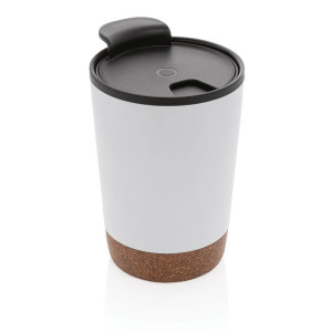 GRS rPP Edelstahl-Kaffeebecher mit Kork, blau - Reklamnepredmety