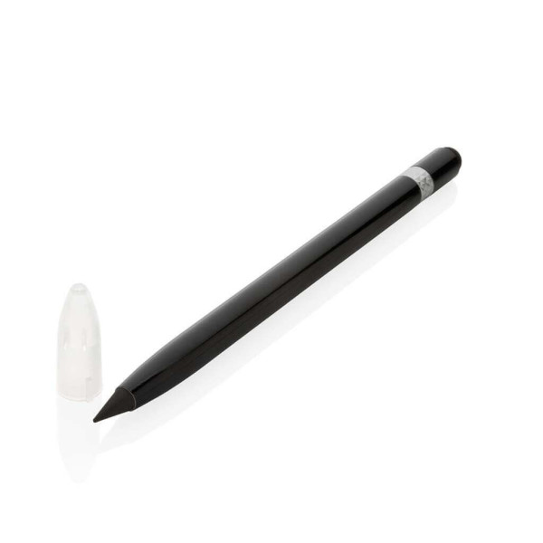 Tintenloser Stift aus Aluminium mit Radiergummi, grün