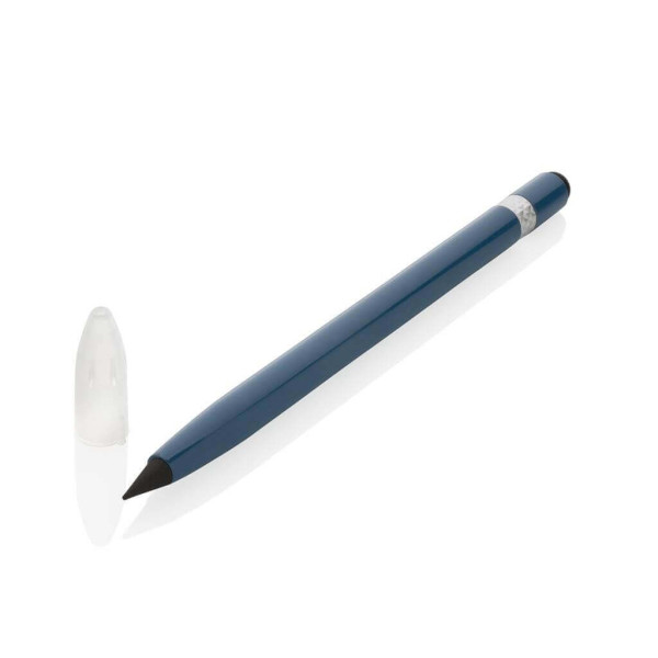 Tintenloser Stift aus Aluminium mit Radiergummi, grün