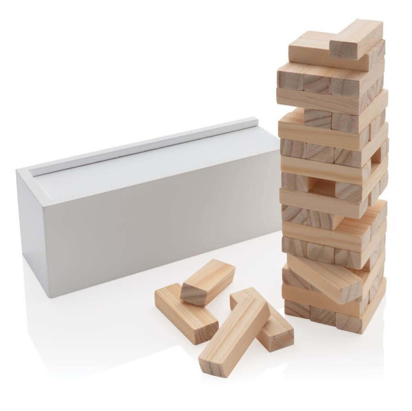 Deluxe Holz-Stapelturm aus FSC® Holz, weiß