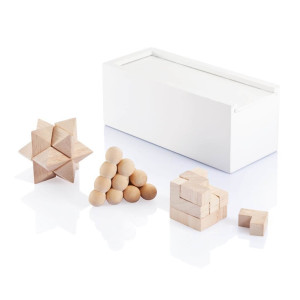 FSC® 3-tlg. Denkspiel Set, weiß - Reklamnepredmety