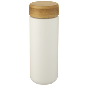 Lumi 300 ml Keramikbecher mit Bambusdeckel - Reklamnepredmety