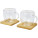 Manti 2-teiliger 250 ml doppelwandiger Glasbecher mit Bambusuntersetzer