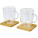 Manti 2-teiliger 350 ml doppelwandiger Glasbecher mit Bambusuntersetzer