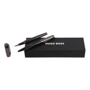 Set Gear Ribs Black (ballpoint pen & fountain pen) - Reklamnepredmety