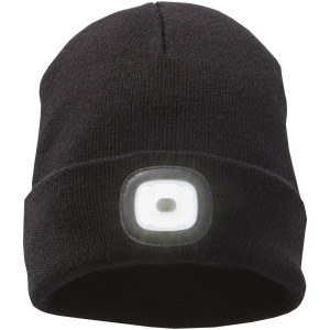 Strickmütze Mighty mit LED-Stirnlampe - Reklamnepredmety