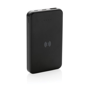 5.000mAh 5W Wireless Powerbank aus RCS recyceltem Kunststoff, weiß - Reklamnepredmety
