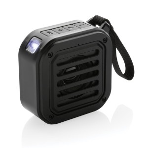 3W kabelloser Sunwave Solar-Lautsprecher aus RCS Kunststoff, schwarz - Reklamnepredmety