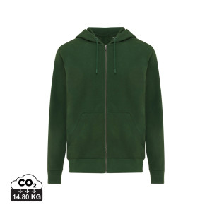 Iqoniq Abisko Zip-Kapuzenpullover aus recycelter Baumwolle, ungefärbtes blau - Reklamnepredmety
