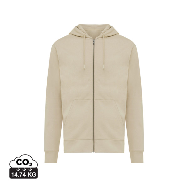 Iqoniq Abisko Zip-Kapuzenpullover aus recycelter Baumwolle, ungefärbtes blau