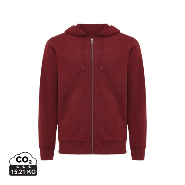 Iqoniq Abisko Zip-Kapuzenpullover aus recycelter Baumwolle, ungefärbtes blau