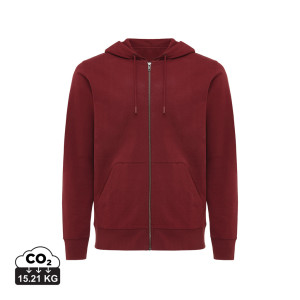 Iqoniq Abisko Zip-Kapuzenpullover aus recycelter Baumwolle, ungefärbtes blau - Reklamnepredmety