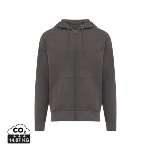 Iqoniq Abisko Zip-Kapuzenpullover aus recycelter Baumwolle, ungefärbtes blau - Reklamnepredmety