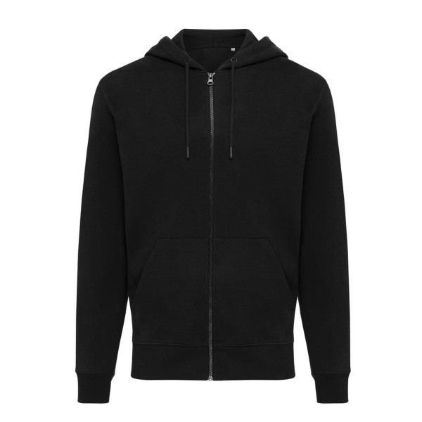 Iqoniq Abisko Zip-Kapuzenpullover aus recycelter Baumwolle, ungefärbtes blau