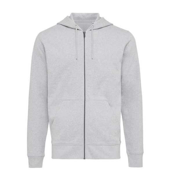 Iqoniq Abisko Zip-Kapuzenpullover aus recycelter Baumwolle, ungefärbtes blau