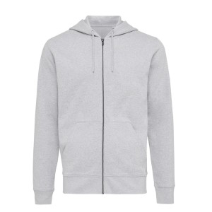 Iqoniq Abisko Zip-Kapuzenpullover aus recycelter Baumwolle, ungefärbtes blau - Reklamnepredmety