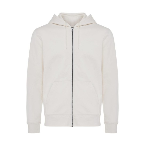Iqoniq Abisko Zip-Kapuzenpullover aus recycelter Baumwolle, ungefärbtes blau