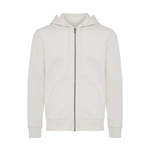 Iqoniq Abisko Zip-Kapuzenpullover aus recycelter Baumwolle, ungefärbtes blau - Reklamnepredmety