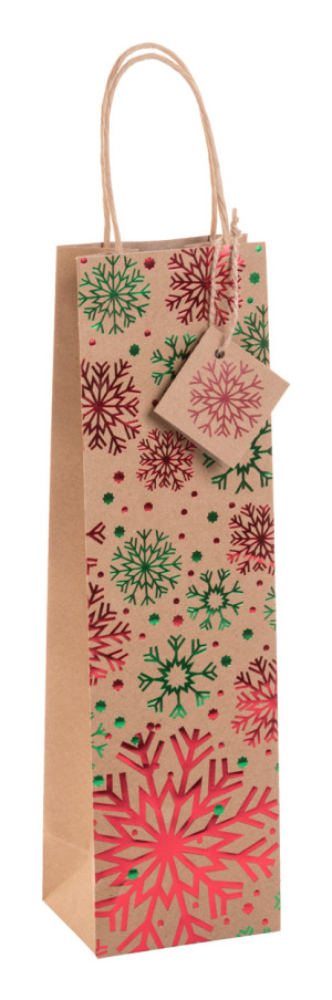 Geschenktüte aus recyceltem Kraftpapier mit weihnachtlichem Motiv Pekkola W