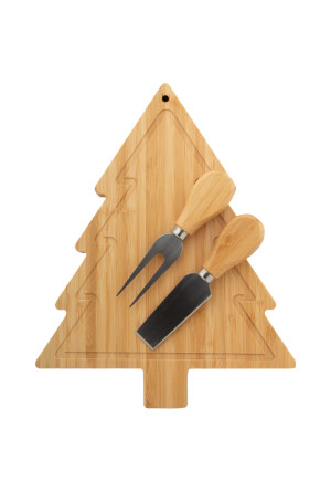 Käsemesserset aus Bambus in weihnachtlichem Design Jarlsberg - Reklamnepredmety