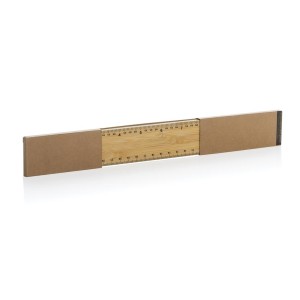 Timberson extra dickes 30cm doppelseitiges Bambuslineal, braun - Reklamnepredmety
