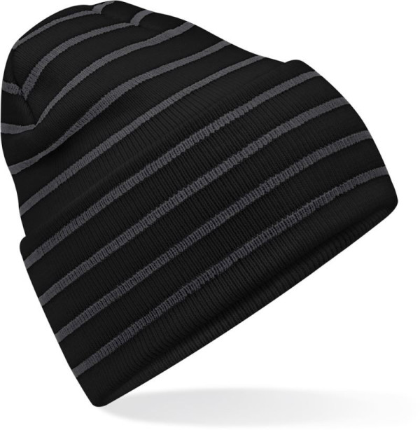 Strickmütze mit Streifen und Bündchen