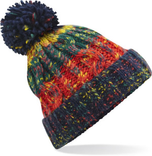 Gestrickte Mütze mit Korkenzieherbommel - Reklamnepredmety