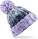 Gestrickte Mütze mit Korkenzieherbommel