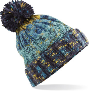 Gestrickte Mütze mit Korkenzieherbommel - Reklamnepredmety