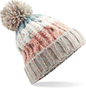Gestrickte Mütze mit Korkenzieherbommel - Reklamnepredmety