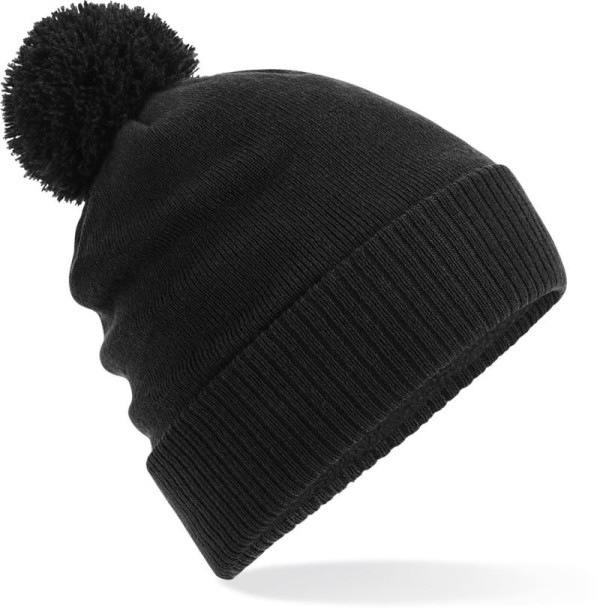 Wasserabweisende Strickmütze mit Bommel