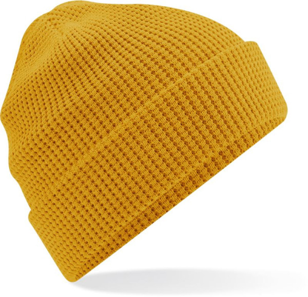 Gestrickte Bio-Mütze mit Waffelstrick