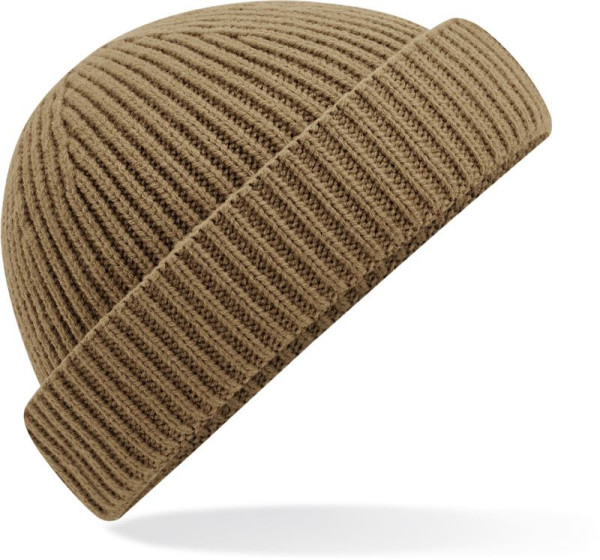 Kurze Strickmütze mit Harbor-Manschette