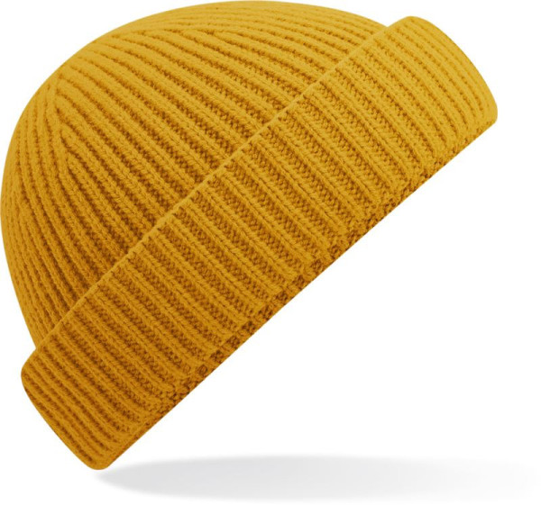 Kurze Strickmütze mit Harbor-Manschette