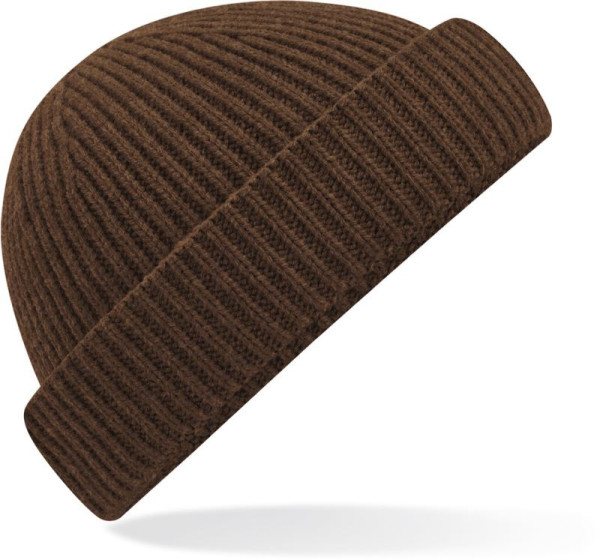 Kurze Strickmütze mit Harbor-Manschette